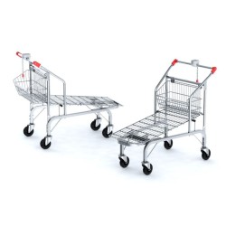 Chariot charges lourdes fil | Panier supérieur fixe 50 litres