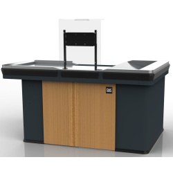 Comptoir caisse acier bois à monter 1800 mm | Comptoir professionnel